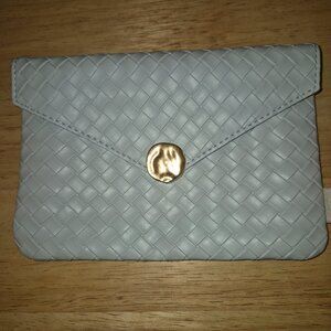 January 2025 Light Blue Woven Texture Ipsy Makeup Bag Only